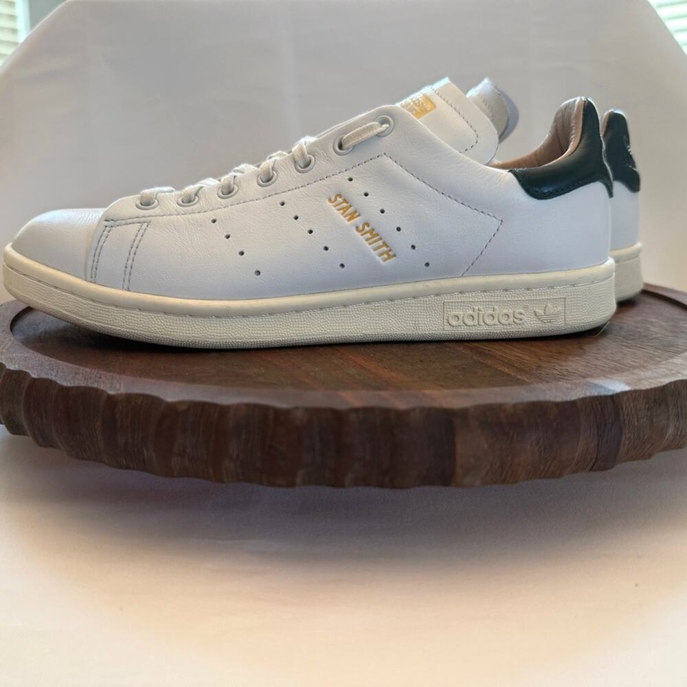 Adidas Stan Smith Classic White Green Leather Sneakers Mens 7.5 HP2201 Lux - Picture 6 of 16